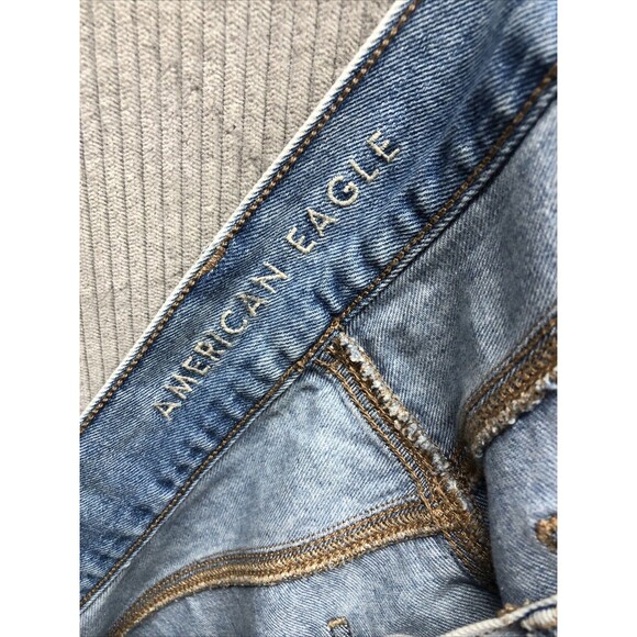 American Eagle Womens Denim Jeans Size 16 Short Factory Destroyed - Picture 14 of 16